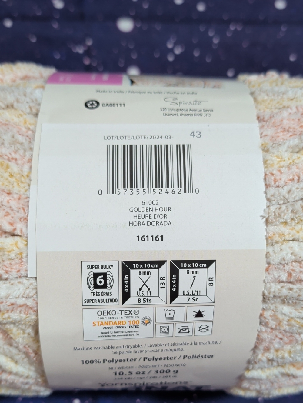 2 Brand New Skeins Bernat Baby Blanket Frosting Yarn SUNDAY TIMES & GOLDEN HOUR - Picture 8 of 10